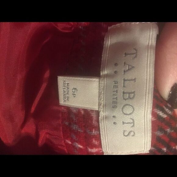 Talbots size 6 petite red plaid wool skirt - Picture 4 of 5